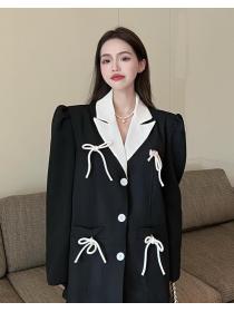Korean Style Bowknot Matching Nobel Blazer