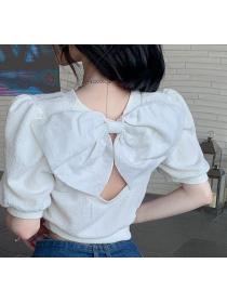 On Sale Bowknot Matching Fashion Sweet Top 