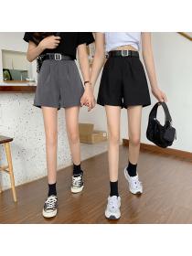 Outlet Korean fashion high-waisted slim matching suit shorts loose wide-leg short pants 