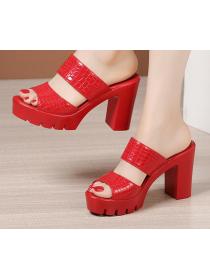 Outlet Waterproof platform thick bottom thick heel slippers