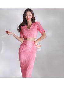 On Sale Slim Pure Color Leisure Style Knitting Suits 