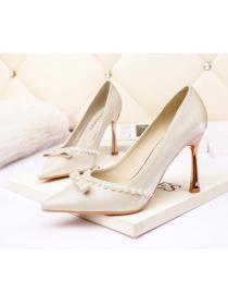 Outlet Fashion pointed toe high heels satin slim nightclub banquet  shoes