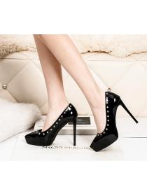Outlet Korean fashion pointed toe shallow mouth high heels  slim banquet satin shoes