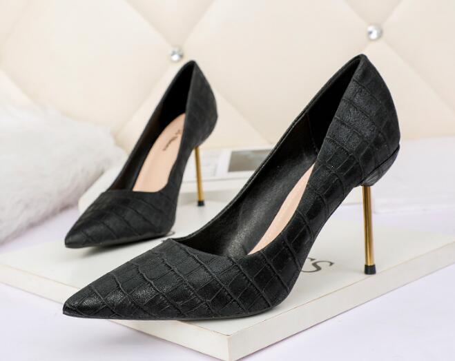 Outlet Korean fashion pointed toe shallow mouth high heels professional OL women's nightclub shoe...