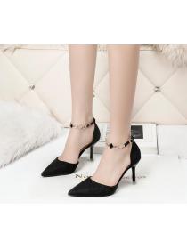Outlet Korean fashion pointed toe high heels with metal rhinestone women's banquet shoes