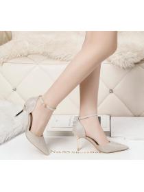 Outlet Korean fashion pointed toe shallow mouth high-heeled shoes professional OL shoes