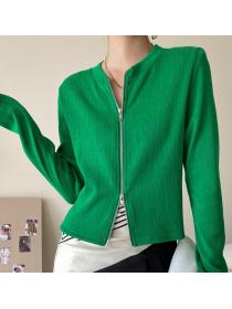 On Sale zipped slim knitted sweater