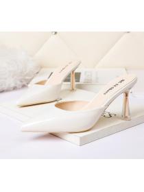Outlet Korean fashion pointed toe shallow mouth high heels slipper