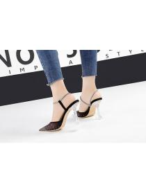Outlet Korean fashion pointed toe polka dot transparent sandals 
