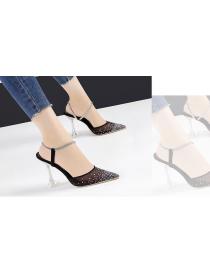 Outlet Korean fashion pointed toe polka dot transparent sandals 