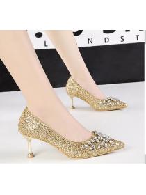 Outlet Fashion pointed toe nightclub sequins women's   rhinestone shoes