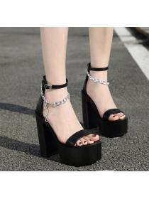 Outlet Chunky Heel Platform Super Heel Chain Fashion Sandals