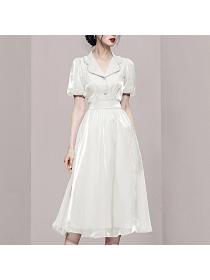 Summer fashion temperament slim Short-sleeved dress for women