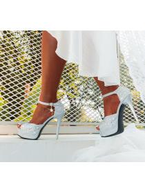 Outlet Sexy Stiletto Platform Rhinestone Wedding Sandals
