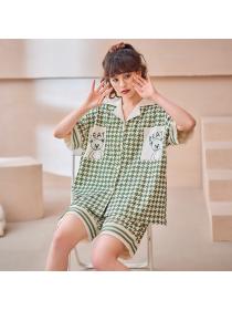 Fashion style homewear cotton Pajamas 2pcs set