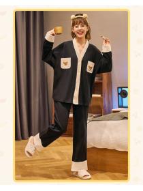Outlet Long sleeve homewear outside pajamas 2pcs set for women