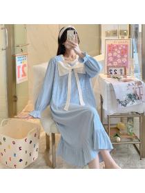 Outlet Casual pajamas long sleeve night dress for women