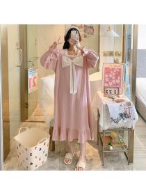 Outlet Casual pajamas long sleeve night dress for women