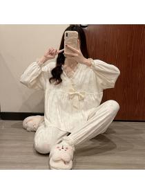 Outlet Spring cotton Casual homewear pajamas a set for women
