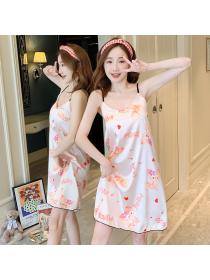 Fashion Homewear night dress lovely pajamas with chest pad