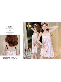 Fashion Homewear night dress lovely pajamas with chest pad 