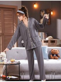 Hot sale long-sleeved pajamas homewear 2pcs set