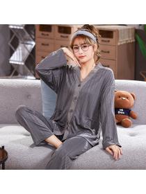Hot sale long-sleeved pajamas homewear 2pcs set