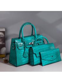 Outlet diagonal package crocodile Pattern handbag 3pcs set