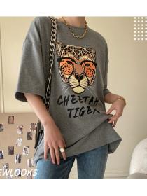 Korean Style Lovely Printing Loose T  Shirt 