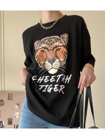 Korean Style Lovely Printing Loose T  Shirt 