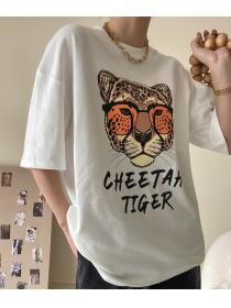 Korean Style Lovely Printing Loose T  Shirt 