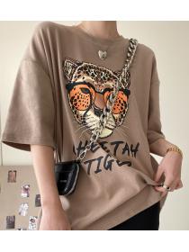 Korean Style Lovely Printing Loose T  Shirt 