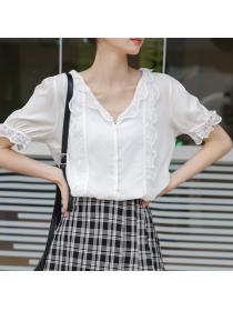 On Sale Lace Matching V  Collars Blouse    