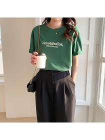 Outlet Summer new letter print loose fashion t-shirt bottoming shirt