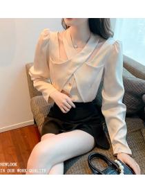 Retro hanging neck shirt new style temperament sexy Top 