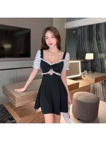 Outlet Hollow high waist sexy mixed colors dress for women