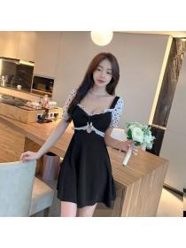 Outlet Hollow high waist sexy mixed colors dress for women