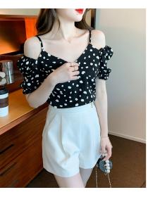 Korean fashion Summer chiffon shirt short sleeve tops for women