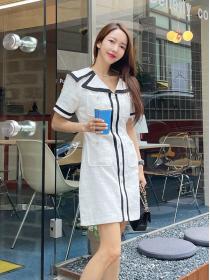 Korean Style Color Matching Slim Fashion Dress 