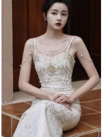 On Sale Retro French Palace Drop Beads Dress