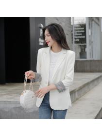 Fashion style Autumn Casual tops black blazer for women