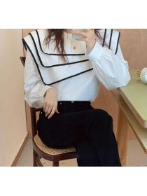 Korean Style Color Matching Sweet Fresh Top 