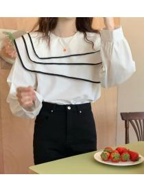 Korean Style Color Matching Sweet Fresh Top 