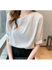 For Sale Temperament Silk short-sleeved chiffon shirt