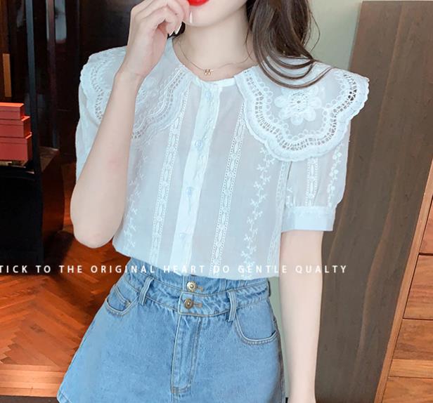 On Sale Doll Collars Lace Hollow Out Blouse