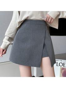 Spring new fashion high waist split A-line skirt for women
