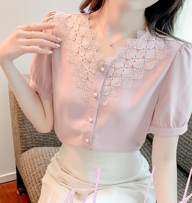 On Sale Lace Matching Loose Sweet Blouse