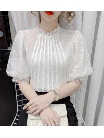 Korean Style Lace Puff Sleeve Fashion Blouse 