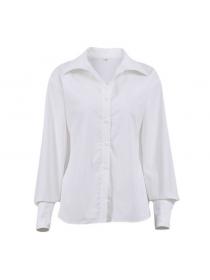 Outlet European fashion long-sleeved temperament casual high-end Blouse