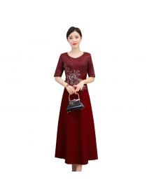 【M-4XL】Outle New style cheongsam dress mother long elegant dress